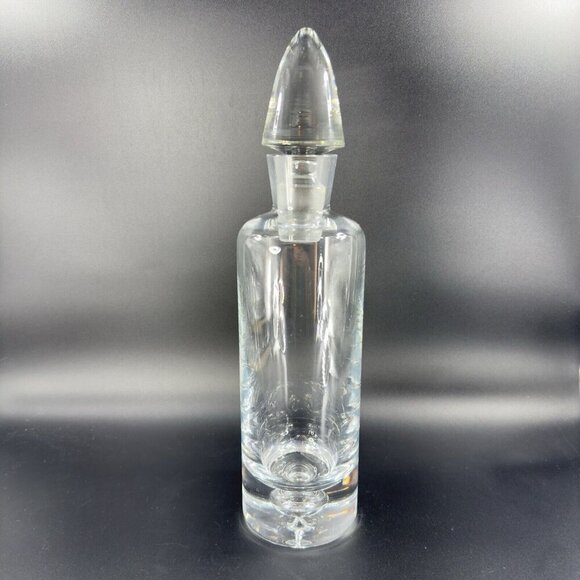 Heavy Crystal Glass Polish Decanter With Stopper Glass Bottle Air Bubble Bottom - Picture 7 of 16